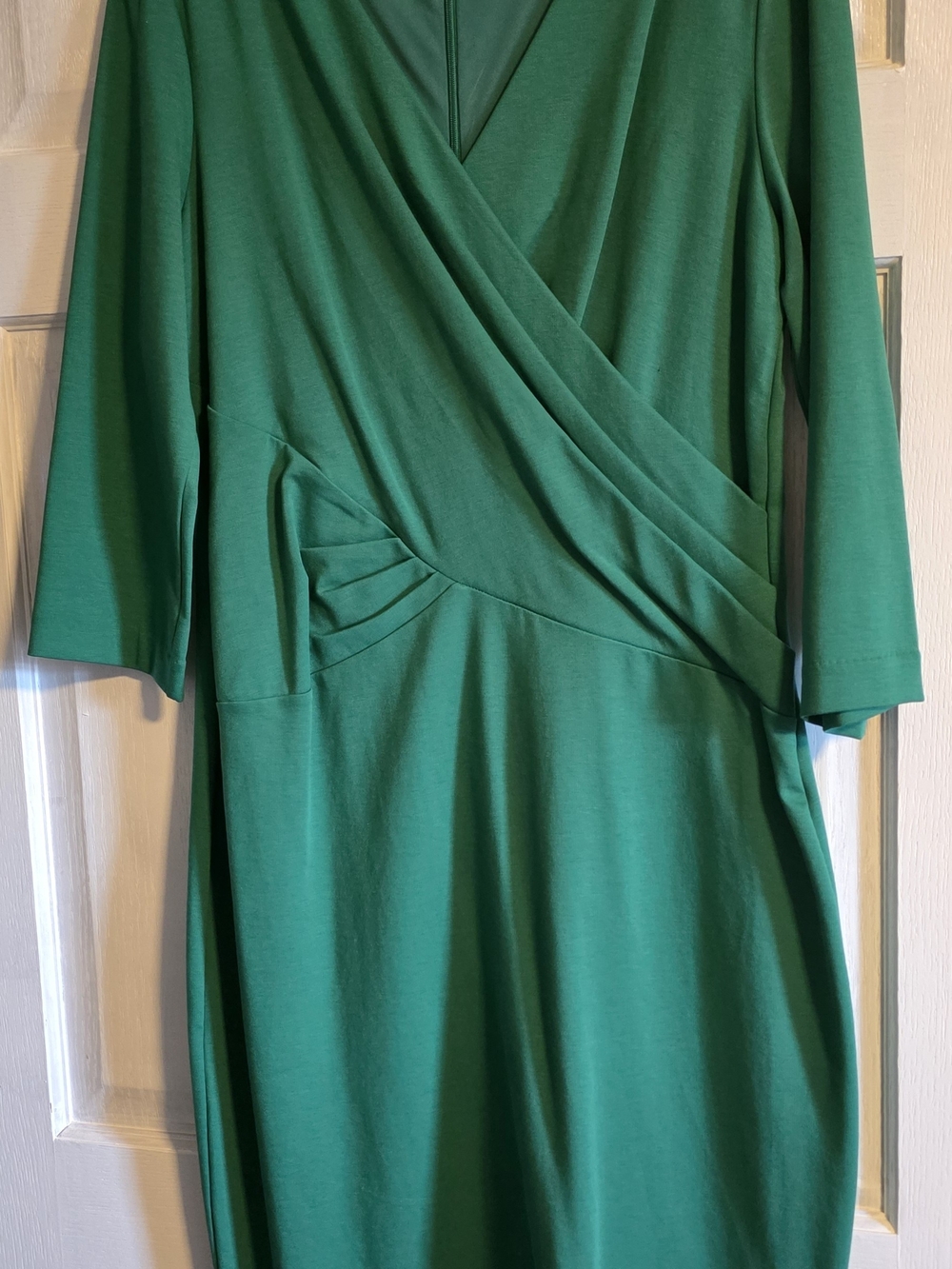Elegant Green Wrap-Style Boden Women's Dress, US 14